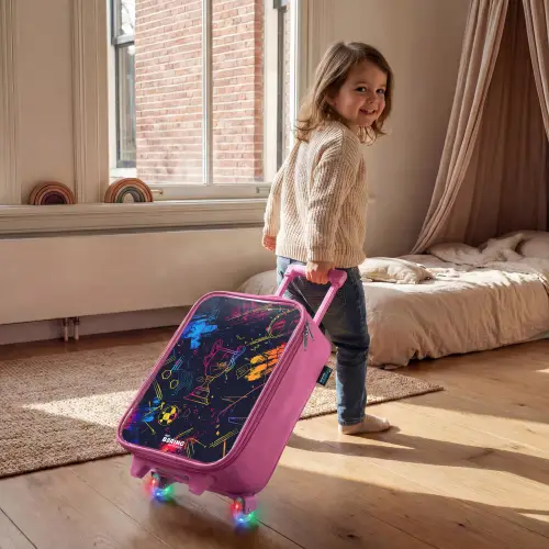 Neon sporttrofee design Kinderkoffer - Roze klein -sfeer1
