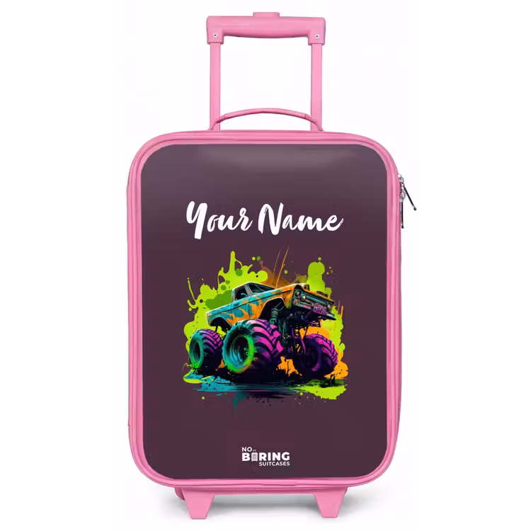 Neon Wheels Kinderkoffer - Roze klein -zz3dotto