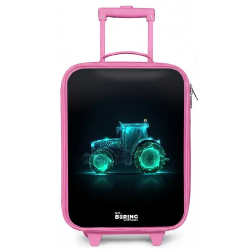 Neontractor op zwarte ondergrond Kinderkoffer - Roze klein -zz3dotto