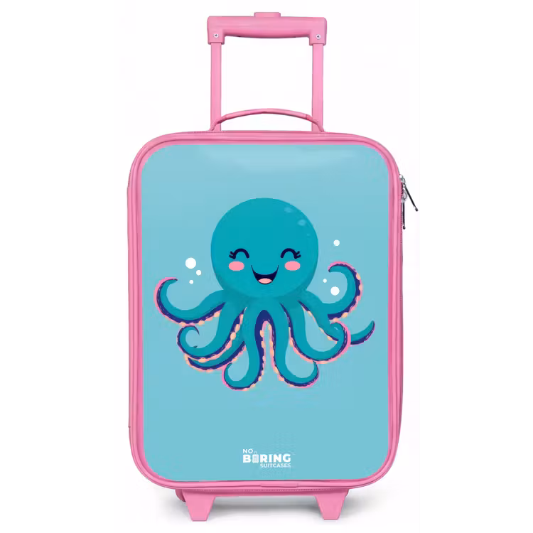 Octopus - Water - Blauw Kinderkoffer - Roze klein -zz3dotto