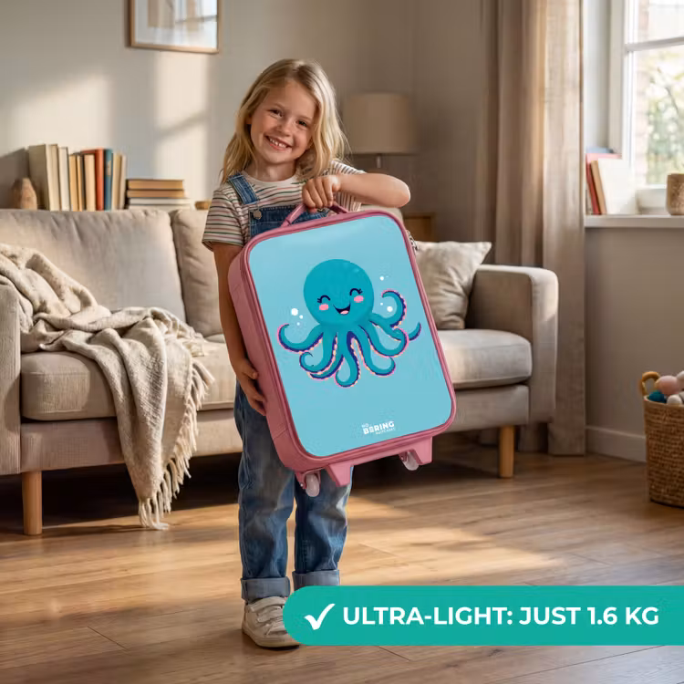 Octopus - Water - Blauw Kinderkoffer - Roze klein -sfeer2_EN