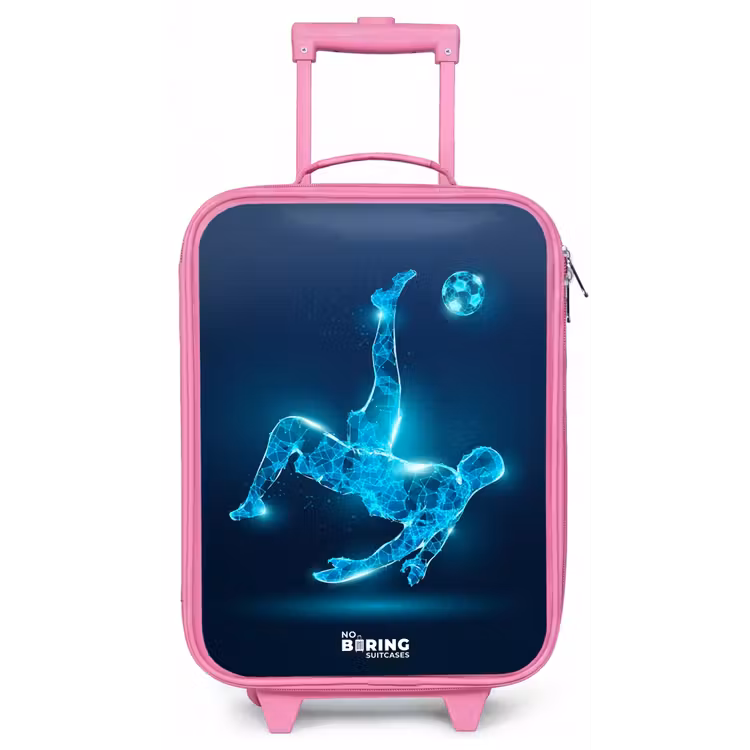 Omhaal in blauw neonvoetbal Kinderkoffer - Roze klein -zz3dotto