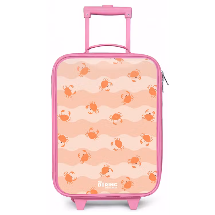 Oranje krabben op golvende achtergrond Kinderkoffer - Roze klein -zz3dotto