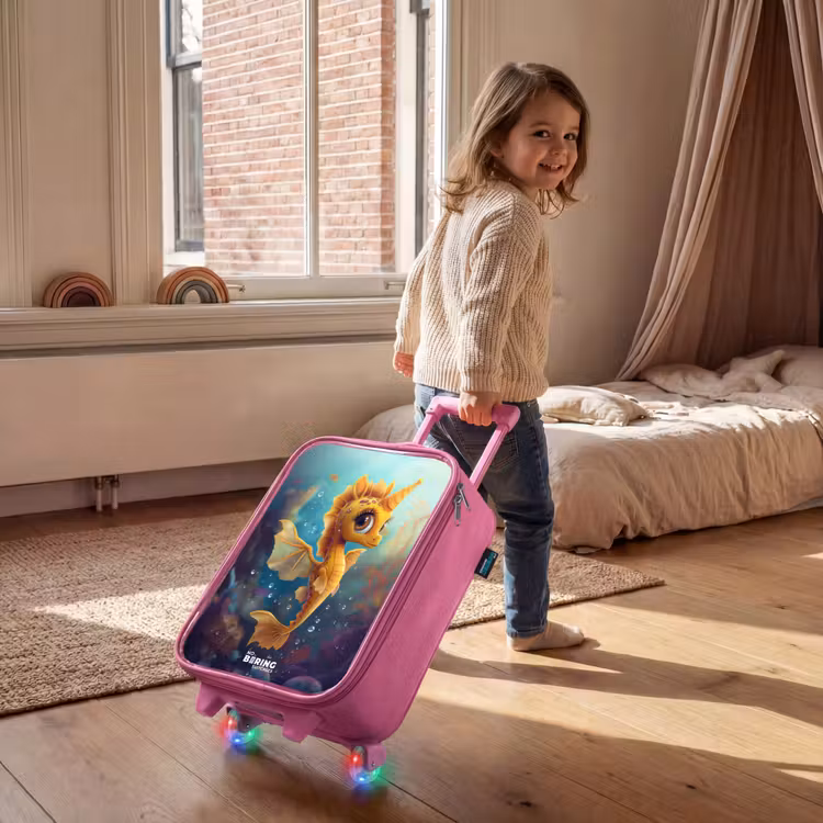 Oranje zeepaardje in het water Kinderkoffer - Roze klein -sfeer1
