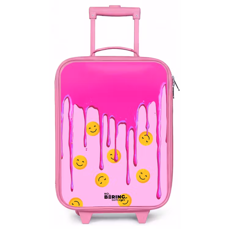 Verf - Smiley - Roze Kinderkoffer - Roze klein -zz3dotto
