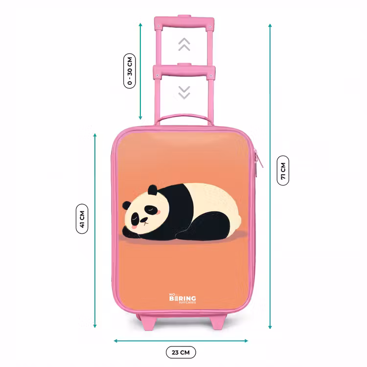 Panda - Slapen - Oranje Kinderkoffer - Roze klein -productfoto_formaten