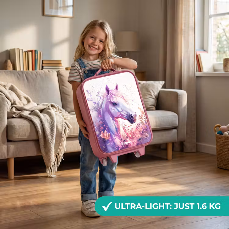 Parelachtige Pony Kinderkoffer - Roze klein -sfeer2_EN