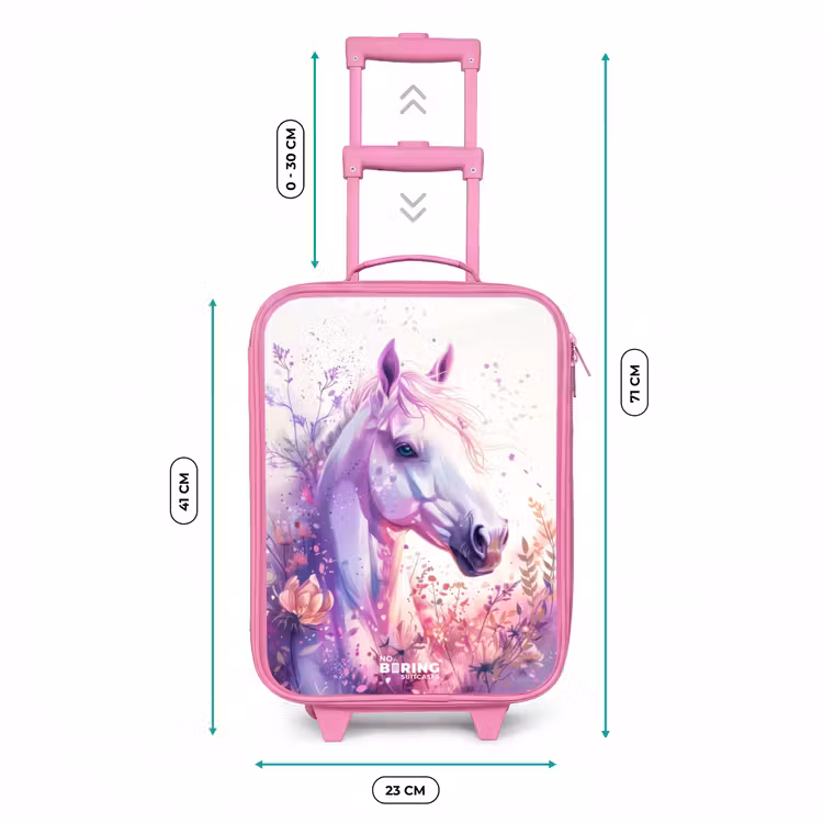 Parelachtige Pony Kinderkoffer - Roze klein -productfoto_formaten