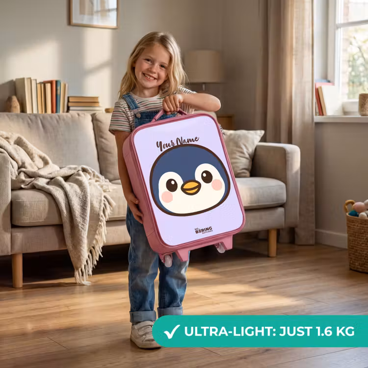 Pinguïn Kinderkoffer - Roze klein -sfeer2_EN