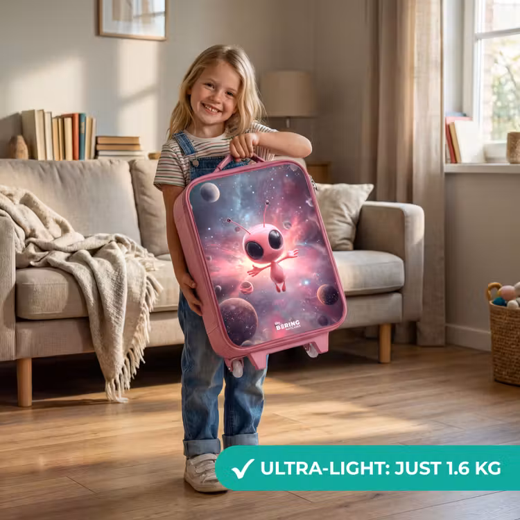 Roze Alien in Sterrennevel Kinderkoffer - Roze klein -sfeer2_EN