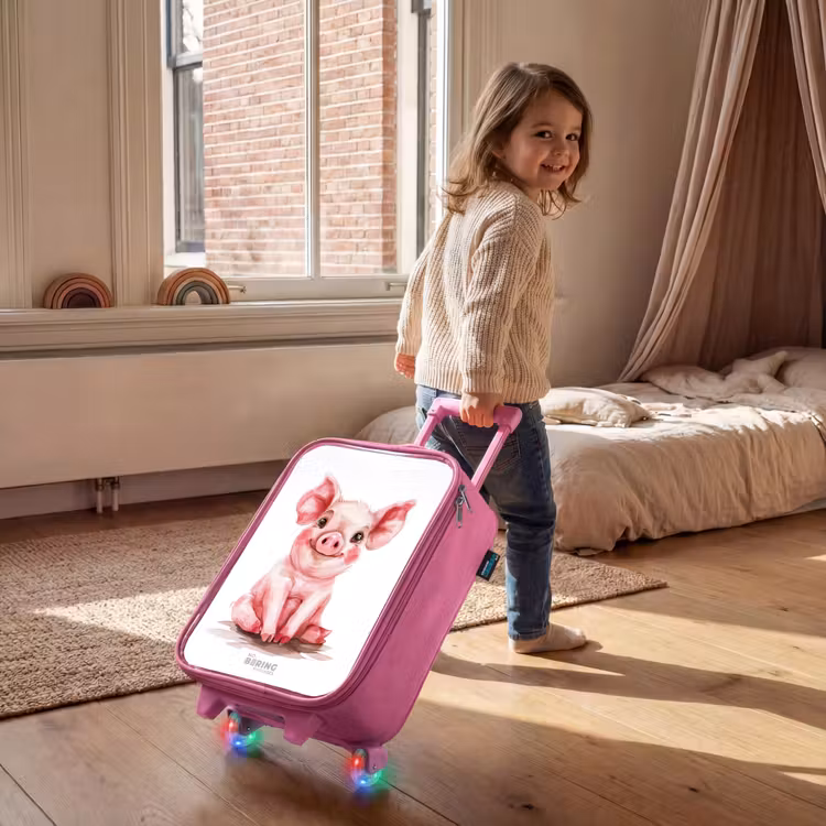 Roze baby varken Kinderkoffer - Roze klein -sfeer1