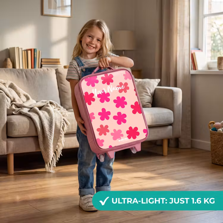 Roze bloemen Kinderkoffer - Roze klein -sfeer2_EN