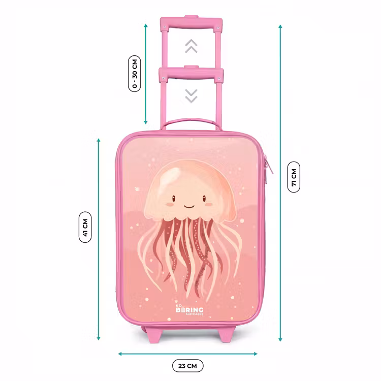 Roze kwal met gezicht Kinderkoffer - Roze klein -productfoto_formaten