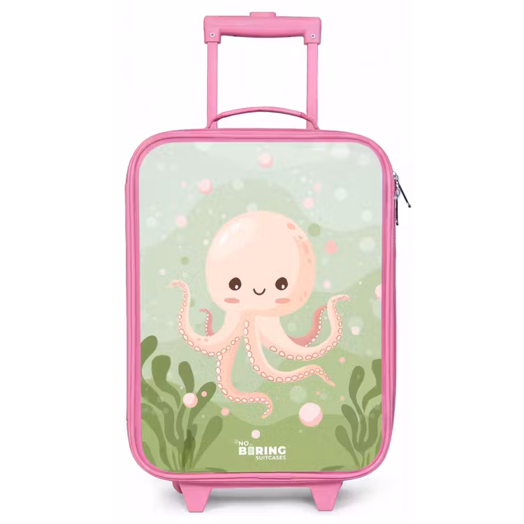 Roze octopus met een lach Kinderkoffer - Roze klein -zz3dotto
