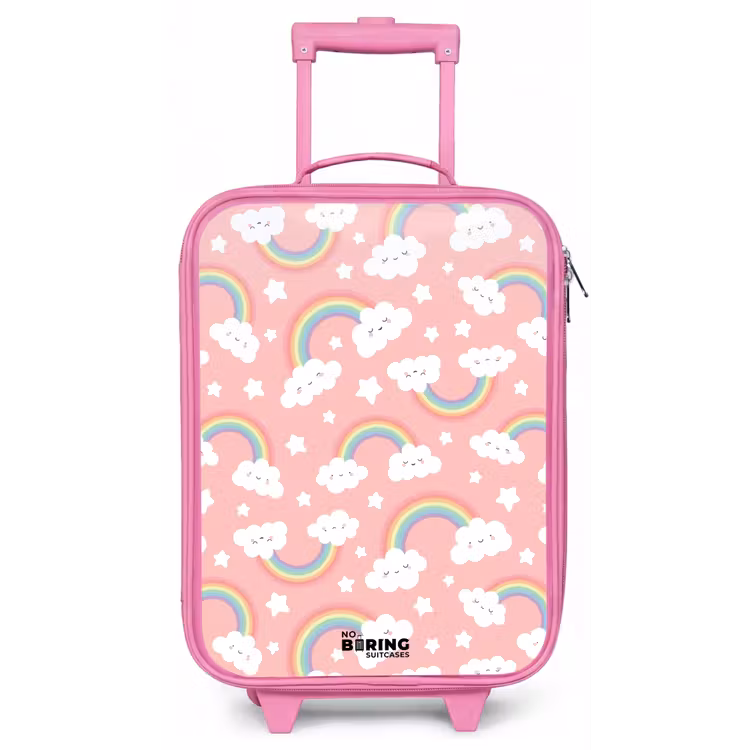 Roze met regenboog patroon Kinderkoffer - Roze klein -zz3dotto
