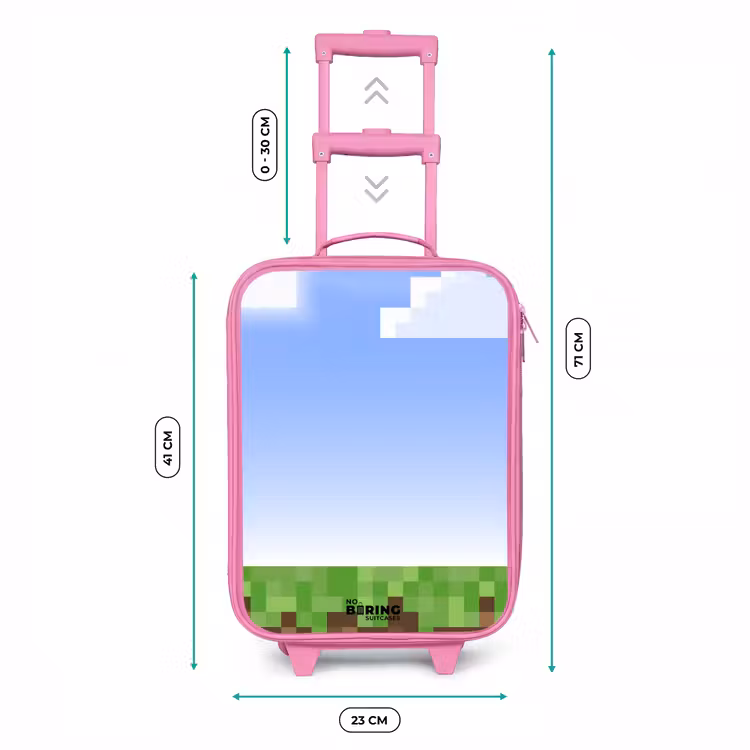 Pixel wereld Kinderkoffer - Roze klein -productfoto_formaten