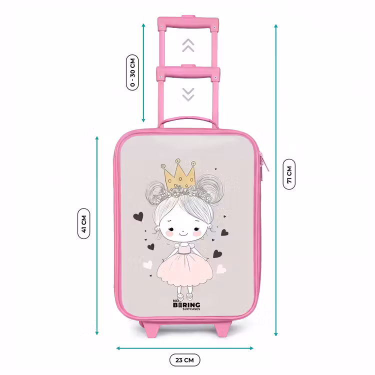 Prinses met knotjes Kinderkoffer - Roze klein -productfoto_formaten