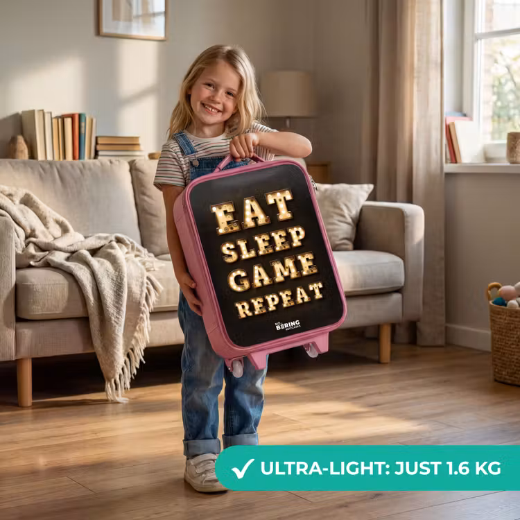 Qoute met licht Kinderkoffer - Roze klein -sfeer2_EN