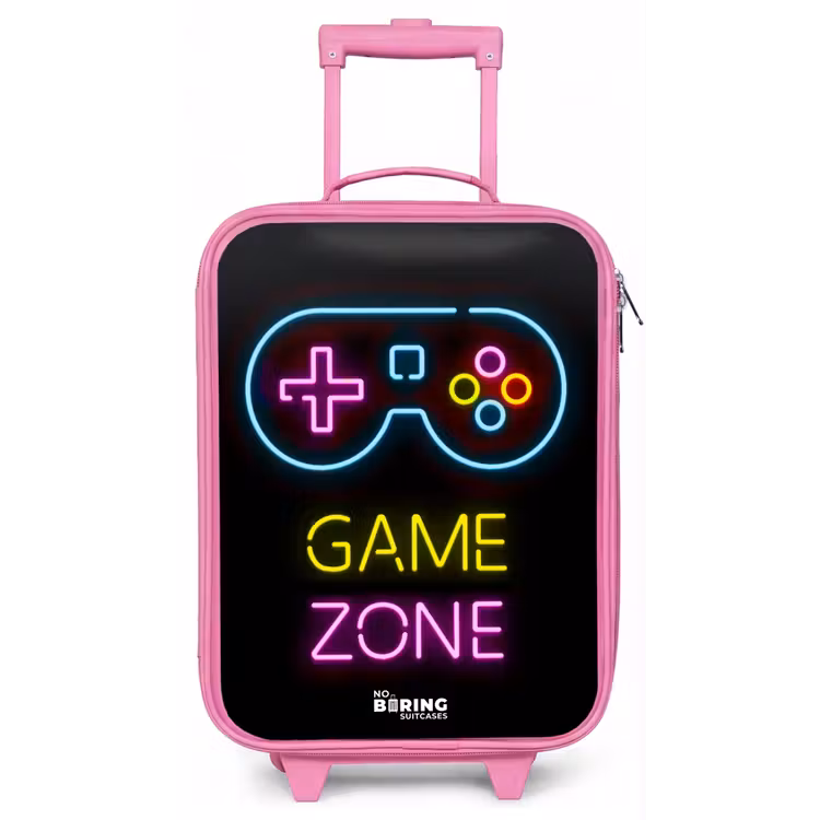 Qoute met neonkleuren Kinderkoffer - Roze klein -zz3dotto
