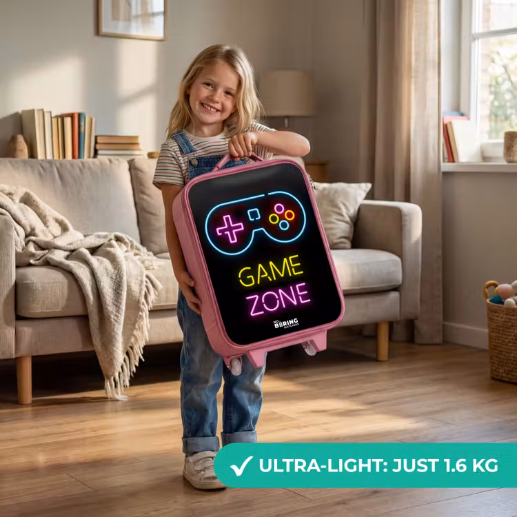 Qoute met neonkleuren Kinderkoffer - Roze klein -sfeer2_EN