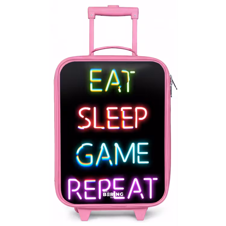 Qoute met neon lichten Kinderkoffer - Roze klein -zz3dotto