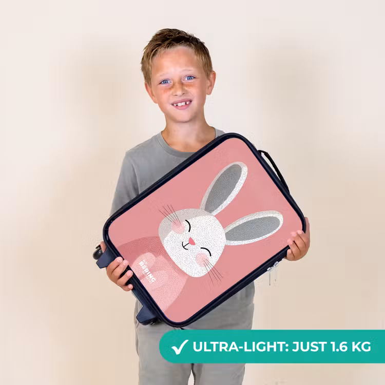 Roze - Konijn - Glimlach - Illustratie Kinderkoffer - Zwart klein -sfeer4_UK