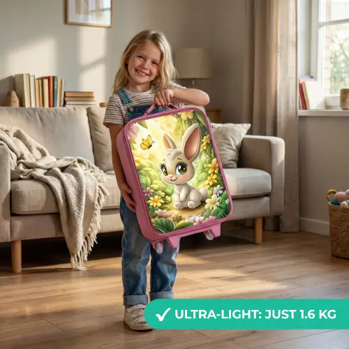 Konijn - Zonlicht - Sprookjesachtig - Vlinder Kinderkoffer - Roze klein -sfeer2_EN