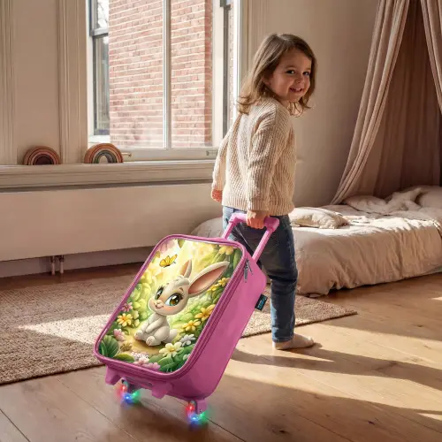 Konijn - Zonlicht - Sprookjesachtig - Vlinder Kinderkoffer - Roze klein -sfeer1
