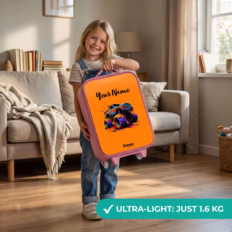 Rainbow Wheels Kinderkoffer - Roze klein -sfeer2_EN