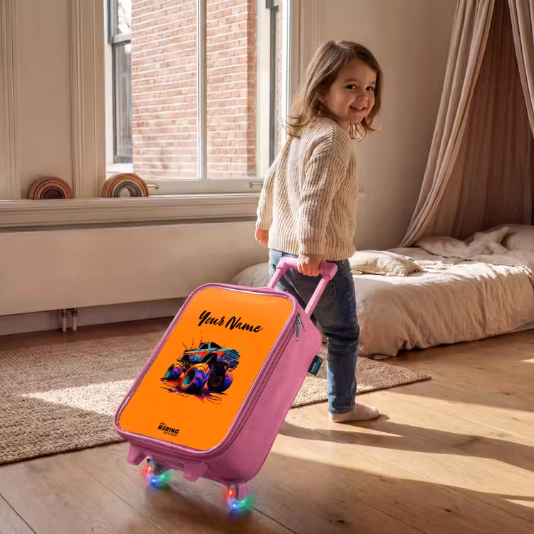 Rainbow Wheels Kinderkoffer - Roze klein -sfeer1