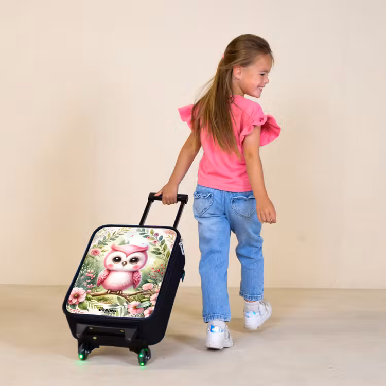 Roze Rafaël Kinderkoffer - Zwart klein -sfeer1