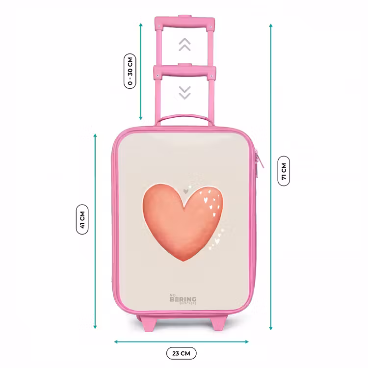 Rood hart op een beige achtergrond Kinderkoffer - Roze klein -productfoto_formaten