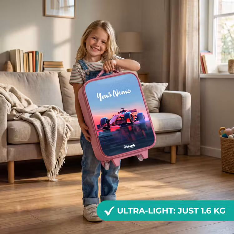 Rode racer Kinderkoffer - Roze klein -sfeer2_EN