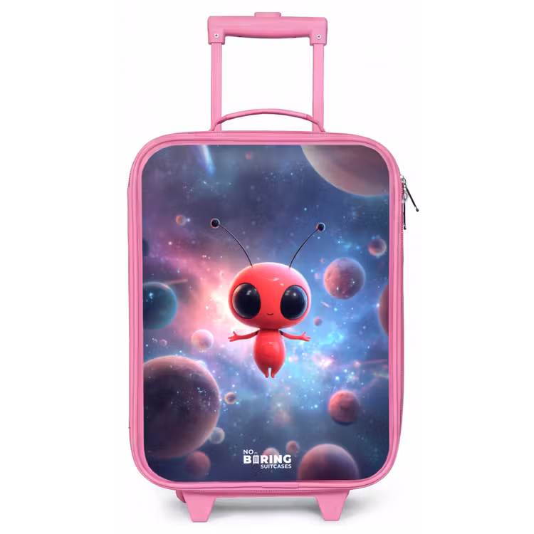 Rood Ruimtewezen in Kosmische Dans Kinderkoffer - Roze klein -zz3dotto