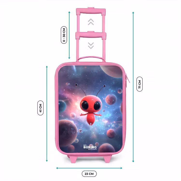 Rood Ruimtewezen in Kosmische Dans Kinderkoffer - Roze klein -productfoto_formaten