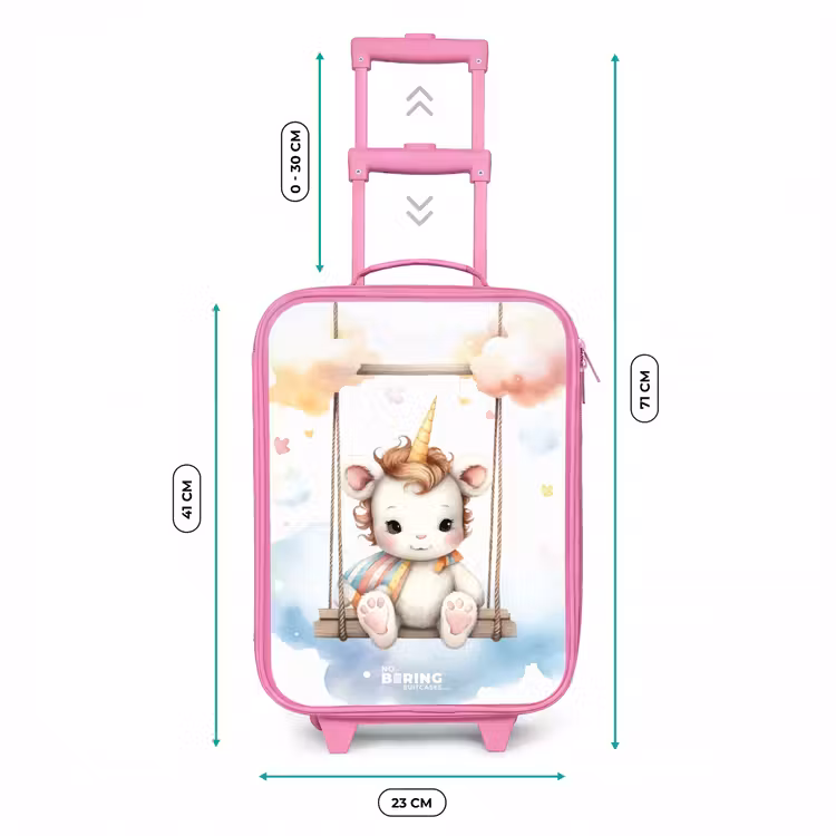 Schommelende baby eenhoorn Kinderkoffer - Roze klein -productfoto_formaten
