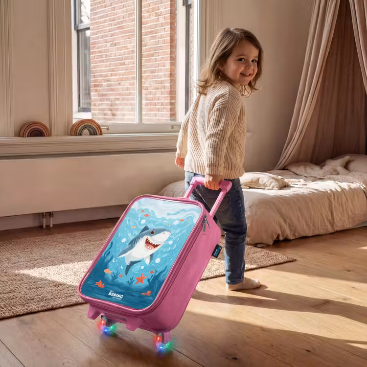 Haai - Water - Zee Kinderkoffer - Roze klein -sfeer1