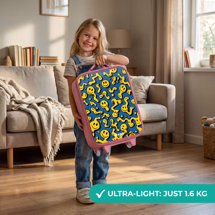 Smiley - Blauw - Geel Kinderkoffer - Roze klein -sfeer2_EN