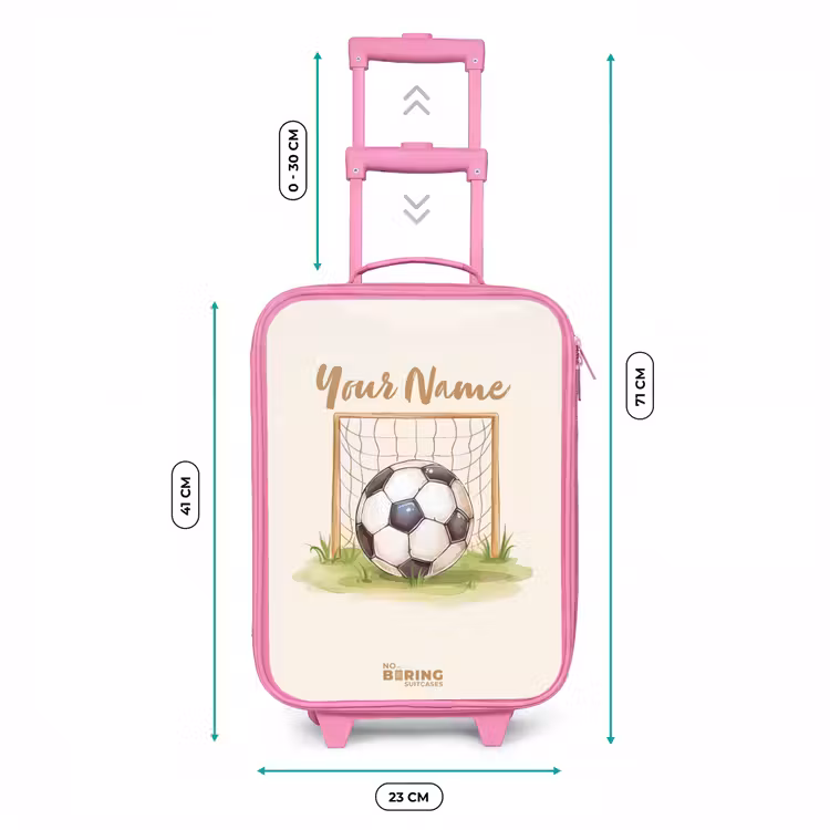 Voetbal in een goal Kinderkoffer - Roze klein -productfoto_formaten