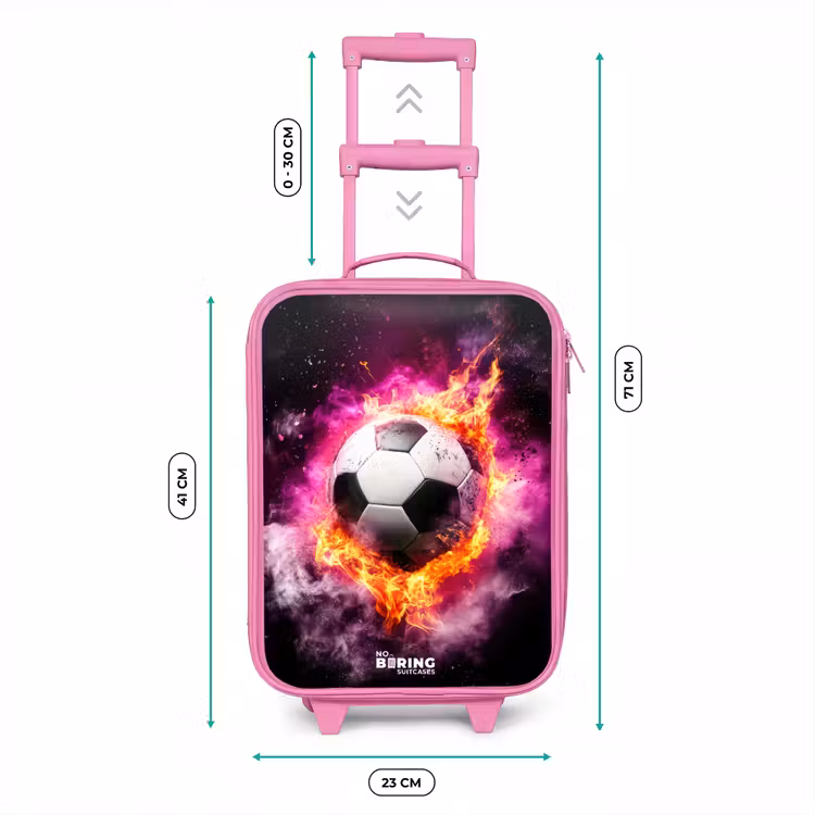 Voetbal in roze vuur explosie Kinderkoffer - Roze klein -productfoto_formaten