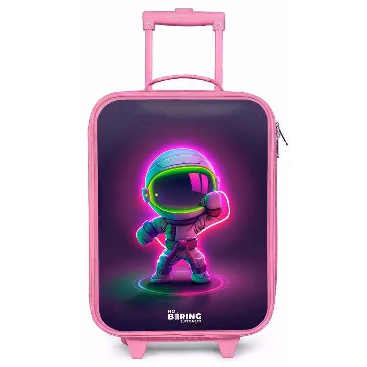 Space karate neon Kinderkoffer - Roze klein -zz3dotto