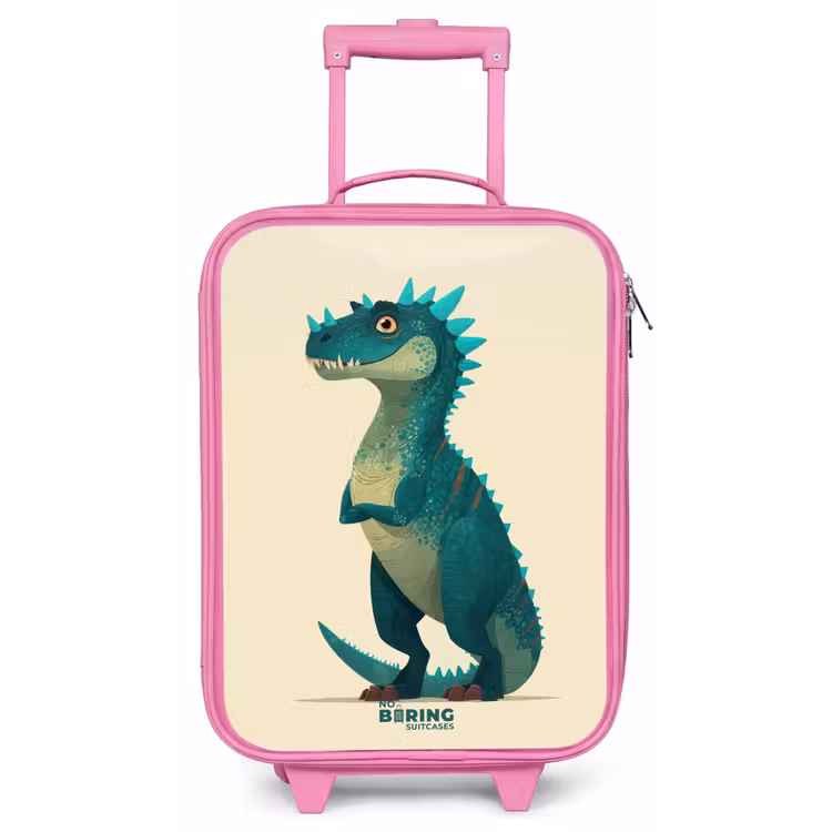 Spiky dino met vriendelijke blik Kinderkoffer - Roze klein -zz3dotto