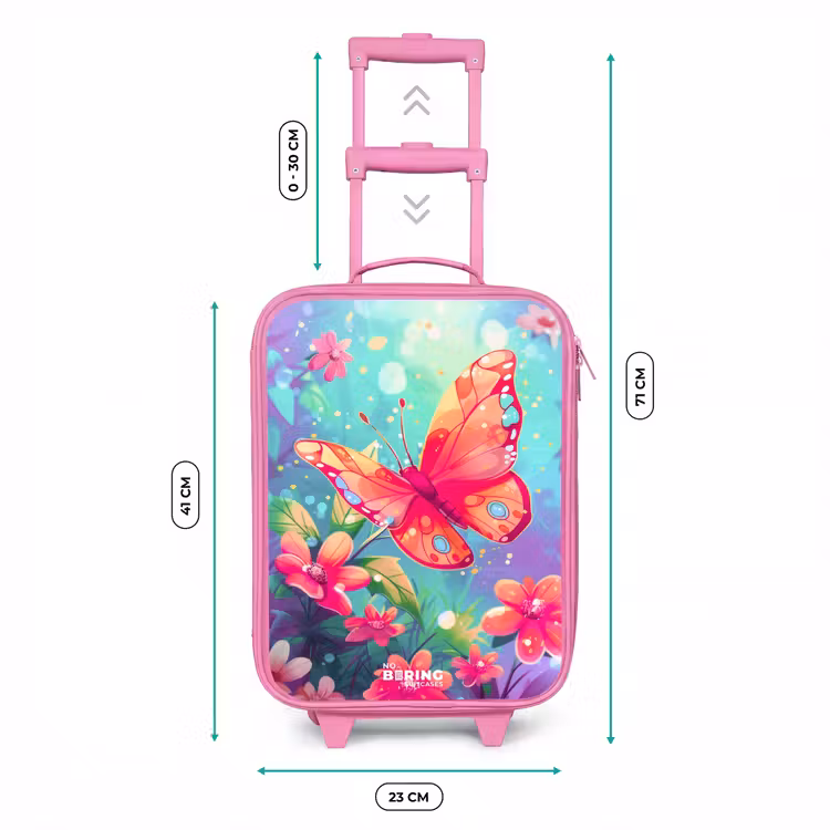 Verbluffende vlinder Kinderkoffer - Roze klein -productfoto_formaten
