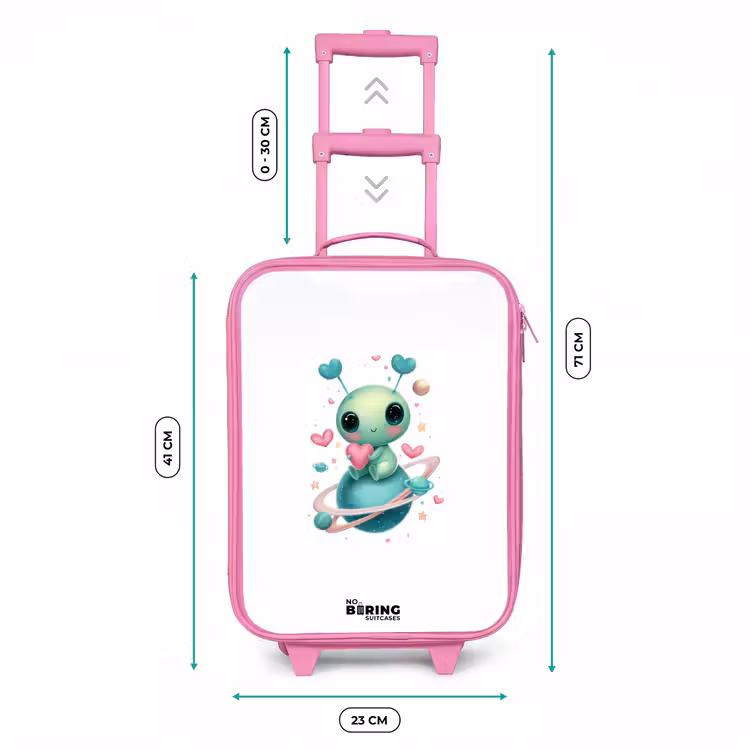 Lief buitenaards wezentje met hartje Kinderkoffer - Roze klein -productfoto_formaten