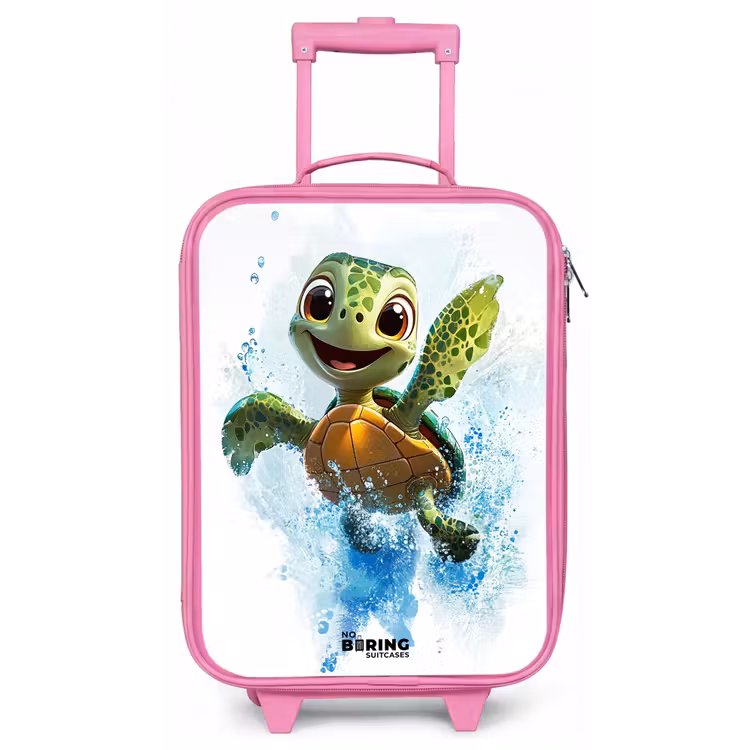 Schildpad - Water - Groen Kinderkoffer - Roze klein -zz3dotto