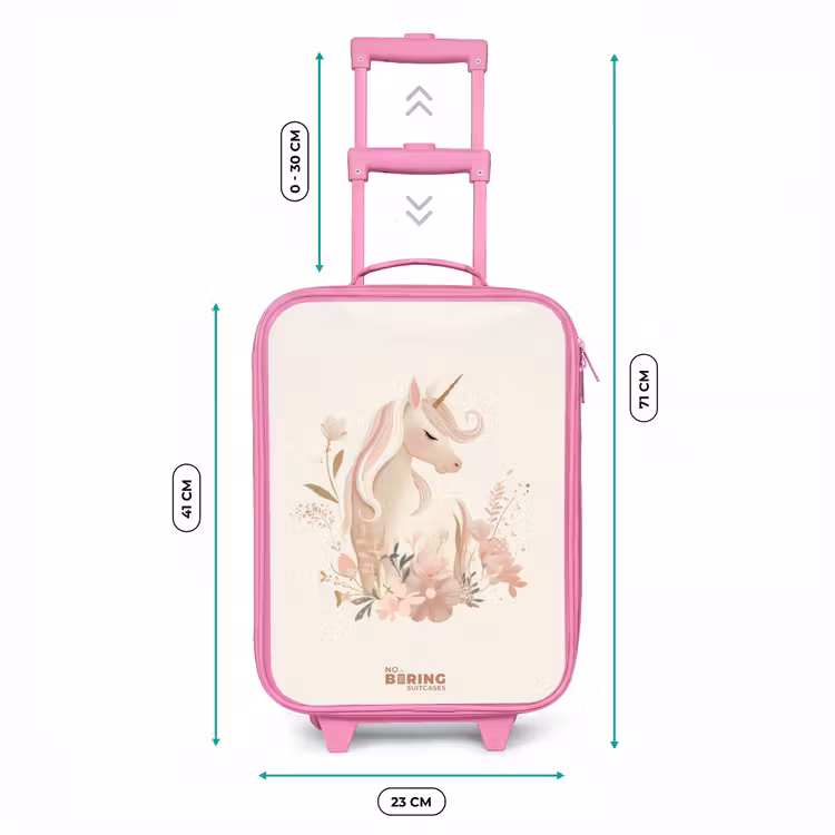 Eenhoorn tussen bloemen in roze pastel kleuren Kinderkoffer - Roze klein -productfoto_formaten
