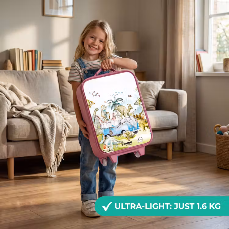 Busje met dino's Kinderkoffer - Roze klein -sfeer2_EN