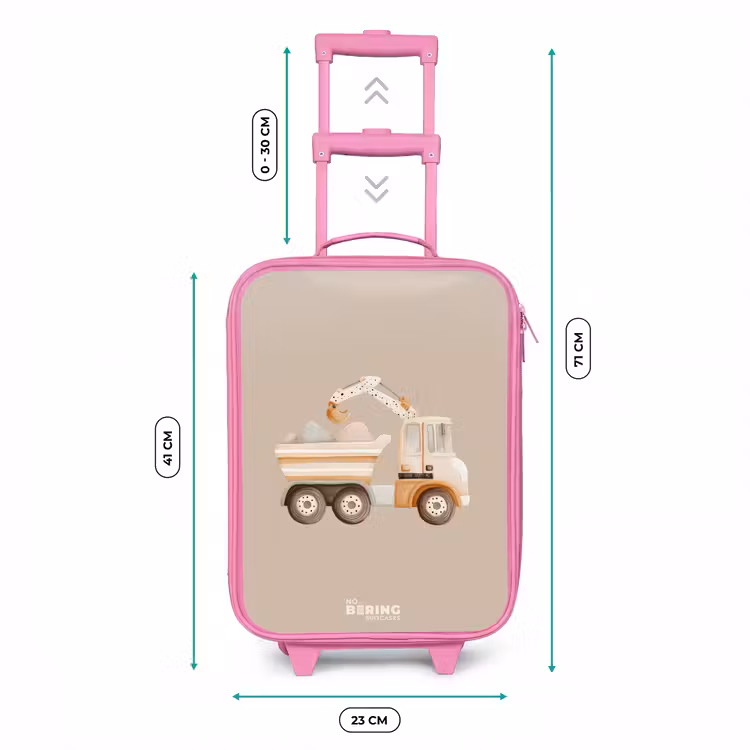 Gele kiepwagen in neutrale kleuren Kinderkoffer - Roze klein -productfoto_formaten