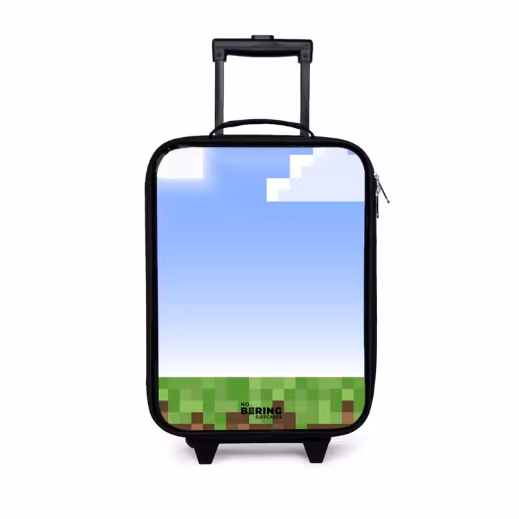 Pixel wereld Kinderkoffer - Zwart klein -3d