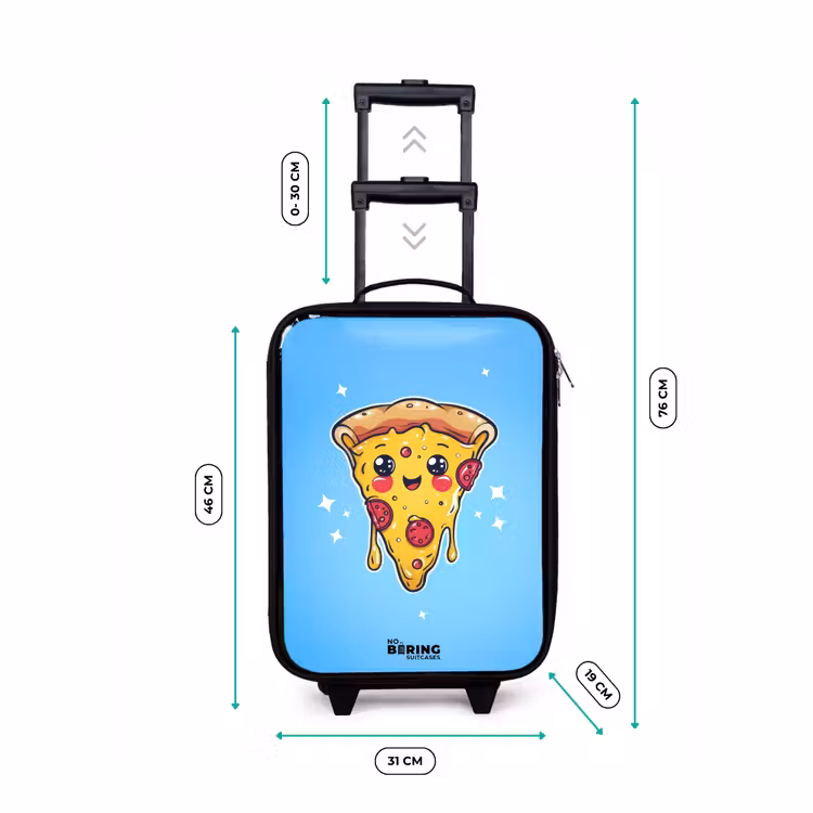 Pizza met blauwe achtergrond Kinderkoffer - Zwart klein -productfoto_formaten